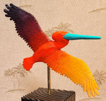Tequila Sunrise Pelican Sculpture by Sam Bernal and Dave C Reynolds