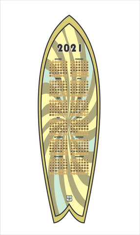 California Surf Patrol 2021 Surfboard Calendar